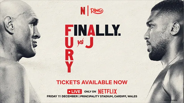 Official Netflix and The Ring promo poster for Fury vs Joshua at Principality Stadium, Cardiff